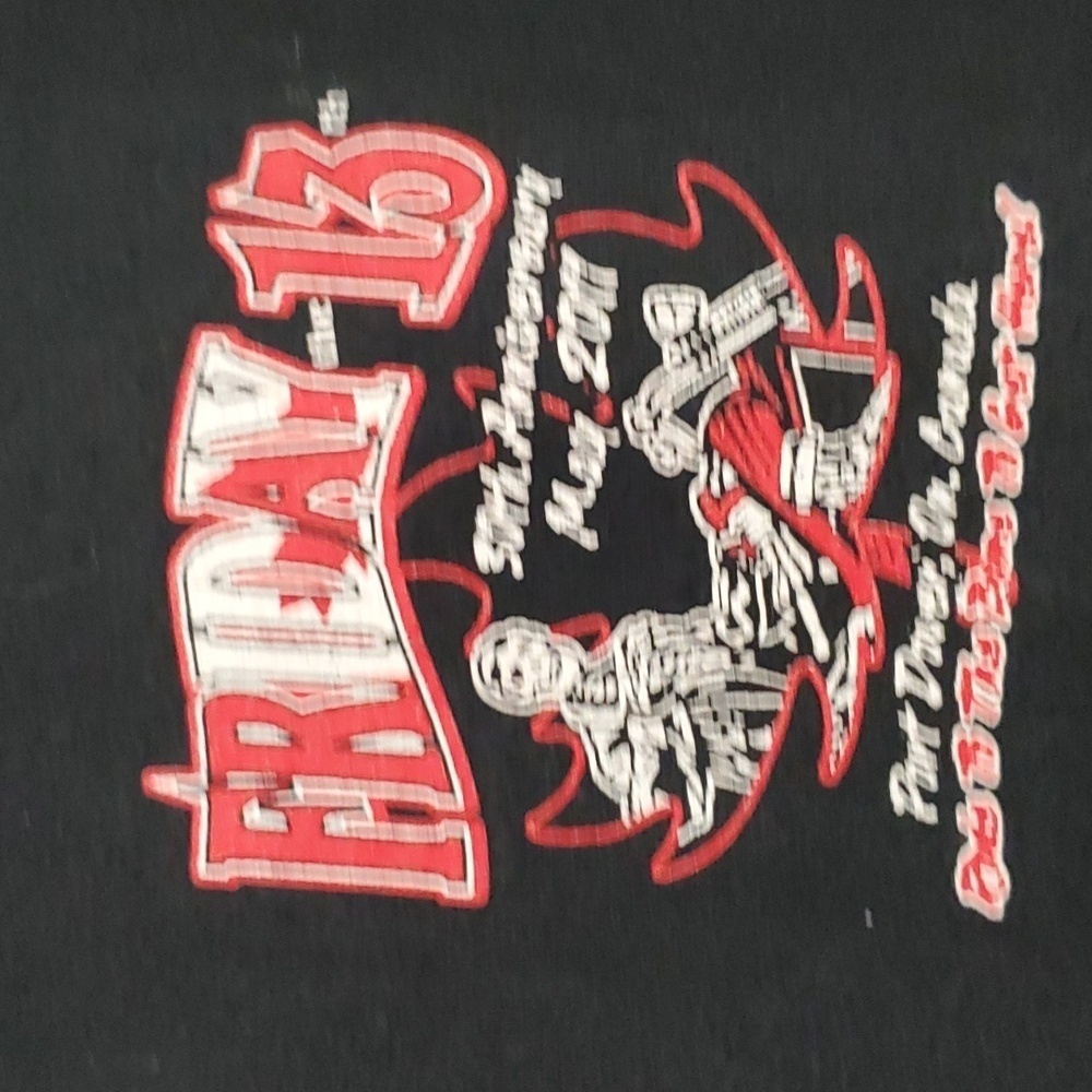 Vintage 2011 Port Dover Friday 13th -30th Anniversary Skeleton Biker Tee Size L - Picture 3 of 7